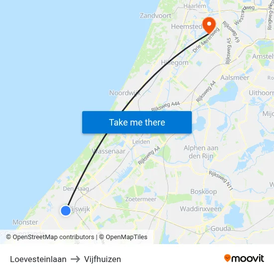 Loevesteinlaan to Vijfhuizen map