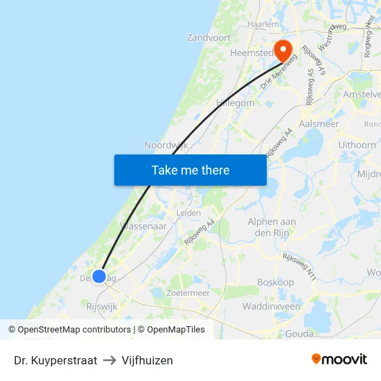 Dr. Kuyperstraat to Vijfhuizen map