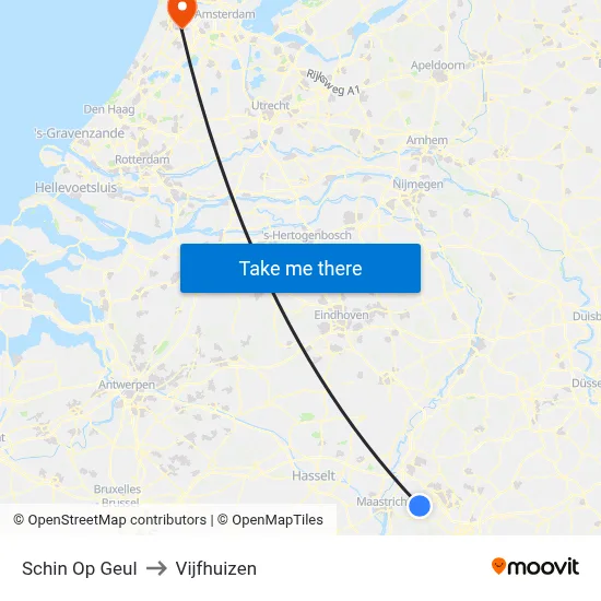 Schin Op Geul to Vijfhuizen map