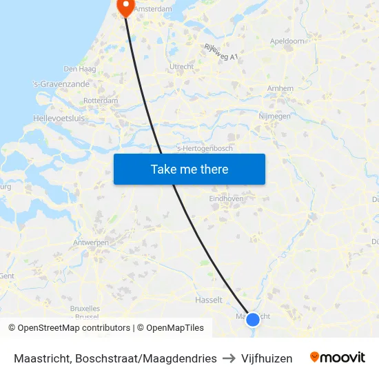 Maastricht, Boschstraat/Maagdendries to Vijfhuizen map