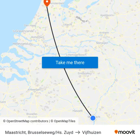 Maastricht, Brusselseweg/Hs. Zuyd to Vijfhuizen map