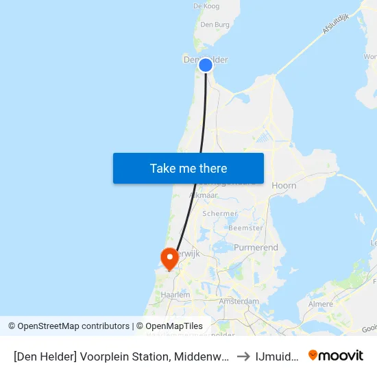 [Den Helder] Voorplein Station, Middenweg to IJmuiden map