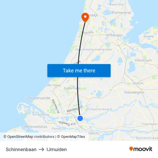 Schinnenbaan to IJmuiden map