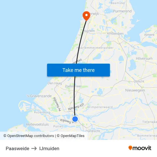 Paasweide to IJmuiden map
