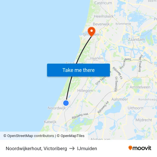 Noordwijkerhout, Victoriberg to IJmuiden map