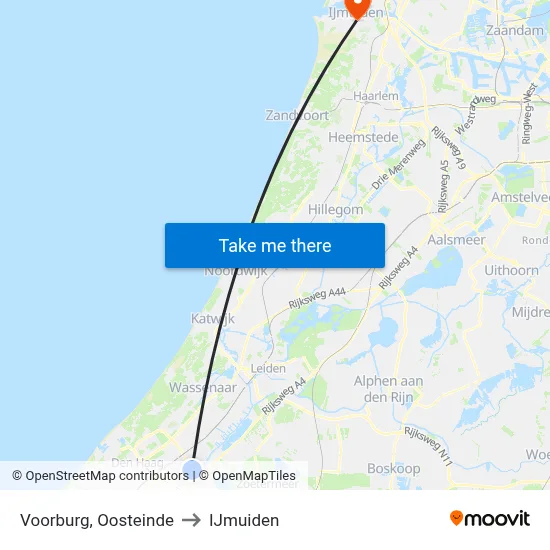 Voorburg, Oosteinde to IJmuiden map
