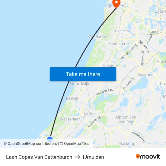Laan Copes Van Cattenburch to IJmuiden map