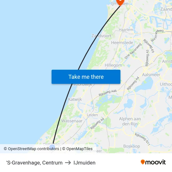 'S-Gravenhage, Centrum to IJmuiden map
