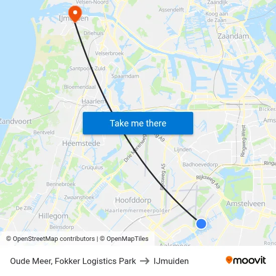 Oude Meer, Fokker Logistics Park to IJmuiden map