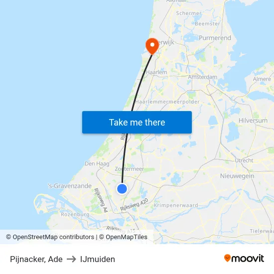 Pijnacker, Ade to IJmuiden map