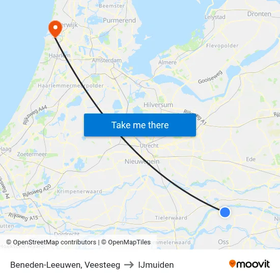 Beneden-Leeuwen, Veesteeg to IJmuiden map