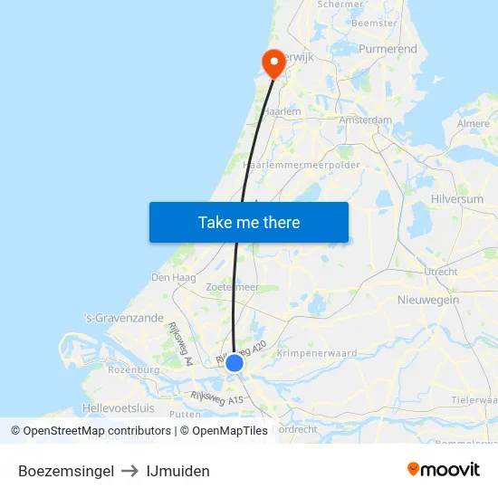 Boezemsingel to IJmuiden map