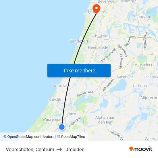 Voorschoten, Centrum to IJmuiden map
