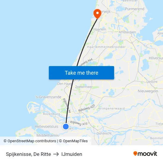 Spijkenisse, De Ritte to IJmuiden map