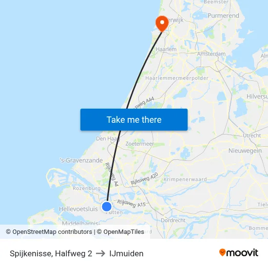 Spijkenisse, Halfweg 2 to IJmuiden map