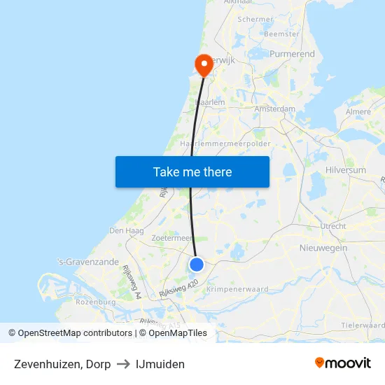 Zevenhuizen, Dorp to IJmuiden map
