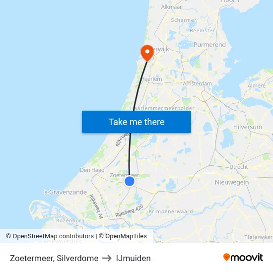 Zoetermeer, Silverdome to IJmuiden map
