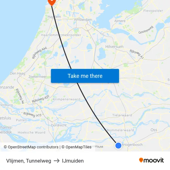 Vlijmen, Tunnelweg to IJmuiden map