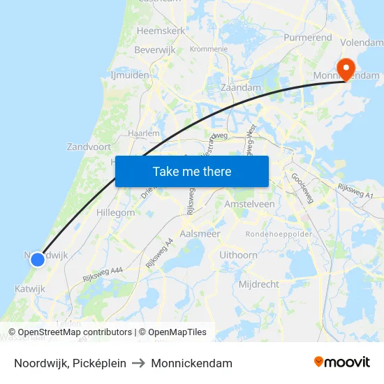 Noordwijk, Picképlein to Monnickendam map
