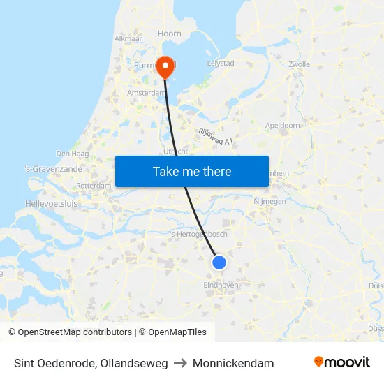 Sint Oedenrode, Ollandseweg to Monnickendam map