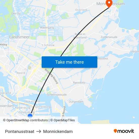 Pontanusstraat to Monnickendam map
