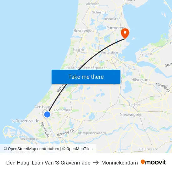 Den Haag, Laan Van 'S-Gravenmade to Monnickendam map