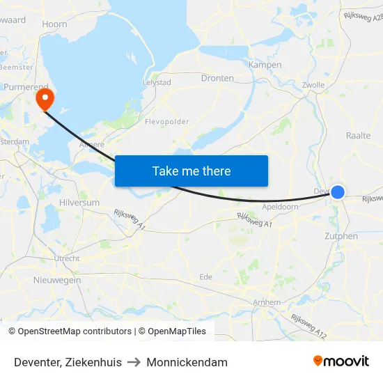Deventer, Ziekenhuis to Monnickendam map