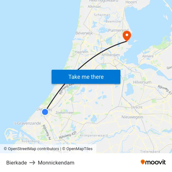 Bierkade to Monnickendam map