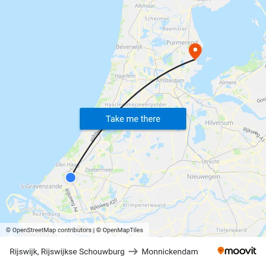 Rijswijk, Rijswijkse Schouwburg to Monnickendam map