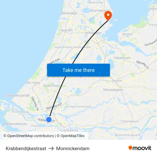 Krabbendijkestraat to Monnickendam map