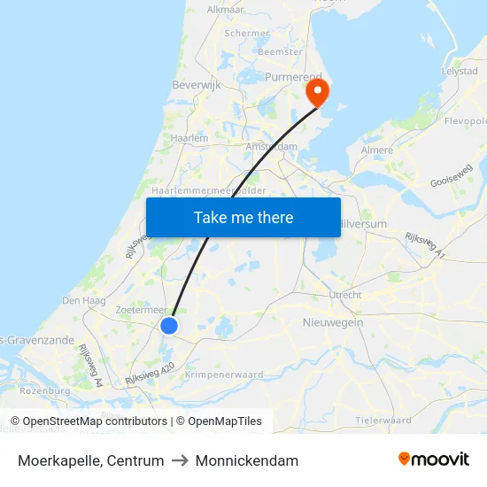 Moerkapelle, Centrum to Monnickendam map