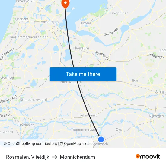 Rosmalen, Vlietdijk to Monnickendam map