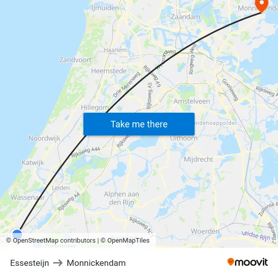 Essesteijn to Monnickendam map