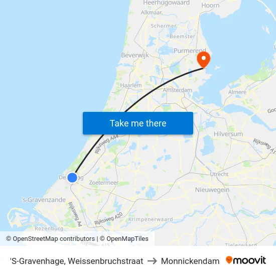 'S-Gravenhage, Weissenbruchstraat to Monnickendam map