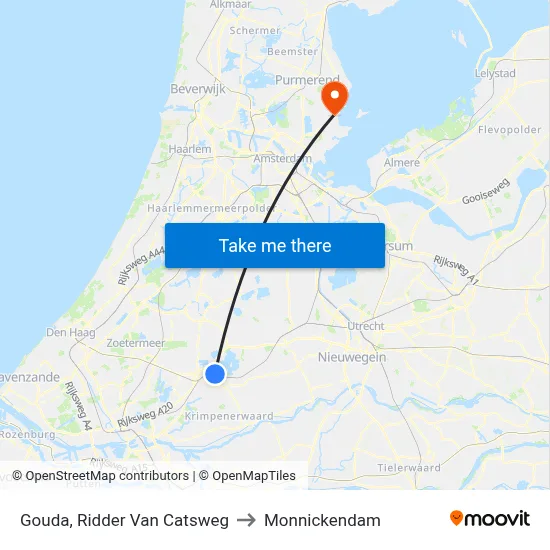 Gouda, Ridder Van Catsweg to Monnickendam map