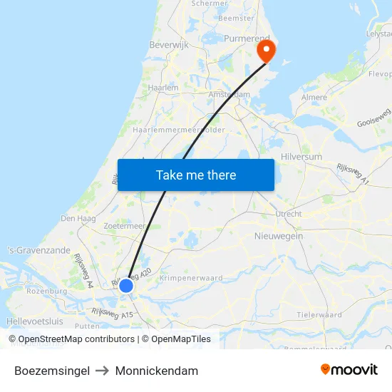 Boezemsingel to Monnickendam map