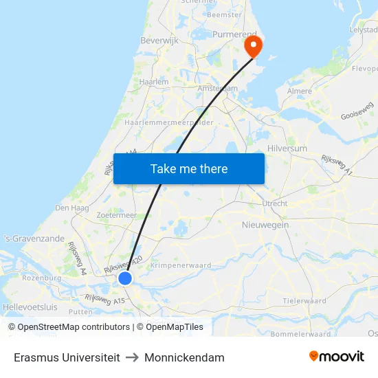 Erasmus Universiteit to Monnickendam map