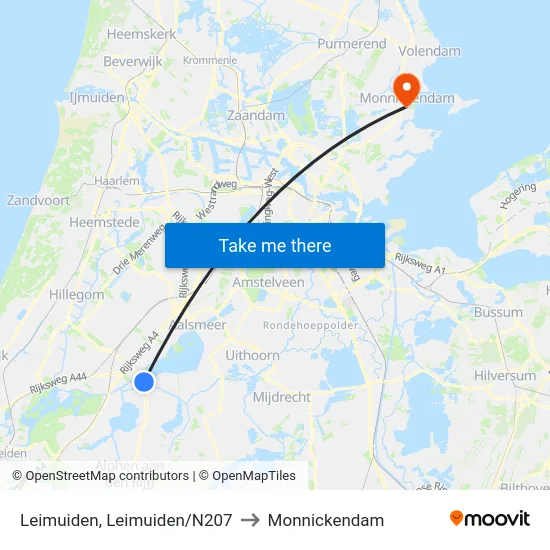 Leimuiden, Leimuiden/N207 to Monnickendam map