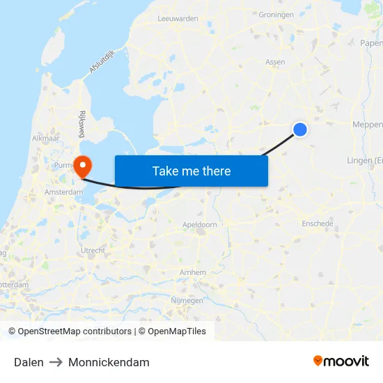 Dalen to Monnickendam map