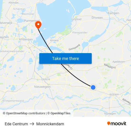 Ede Centrum to Monnickendam map
