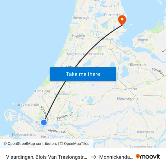 Vlaardingen, Blois Van Treslongstraat to Monnickendam map