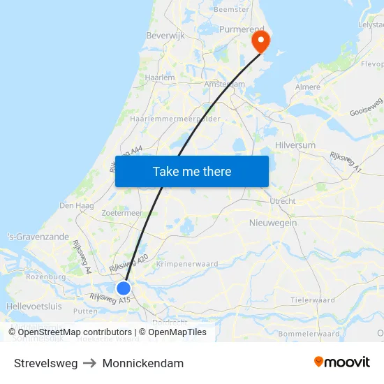 Strevelsweg to Monnickendam map
