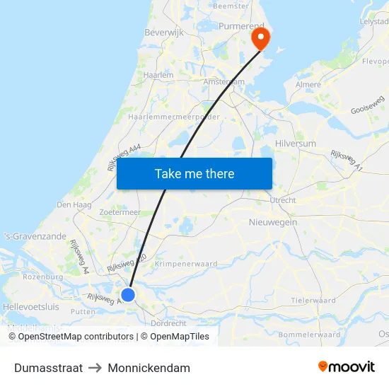 Dumasstraat to Monnickendam map