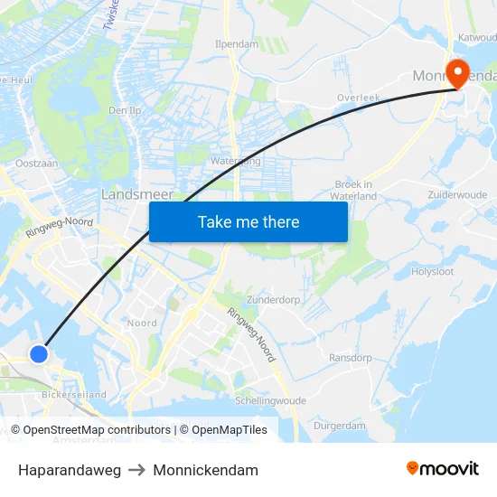 Haparandaweg to Monnickendam map