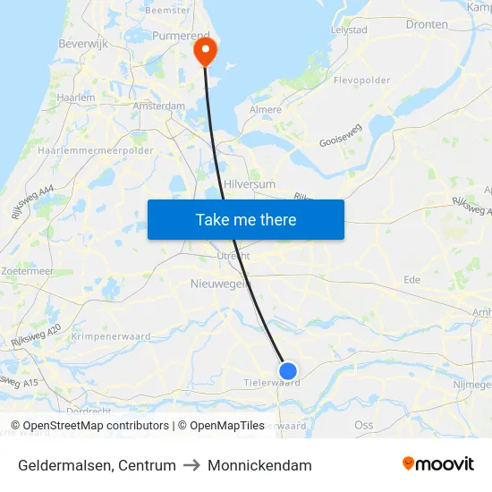 Geldermalsen, Centrum to Monnickendam map