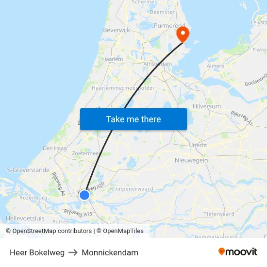 Heer Bokelweg to Monnickendam map