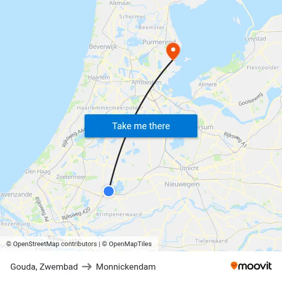 Gouda, Zwembad to Monnickendam map