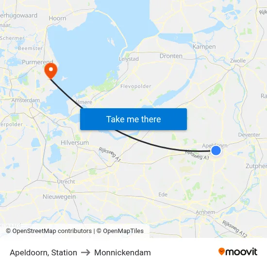 Apeldoorn, Station to Monnickendam map
