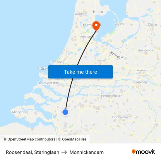 Roosendaal, Staringlaan to Monnickendam map