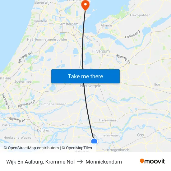 Wijk En Aalburg, Kromme Nol to Monnickendam map